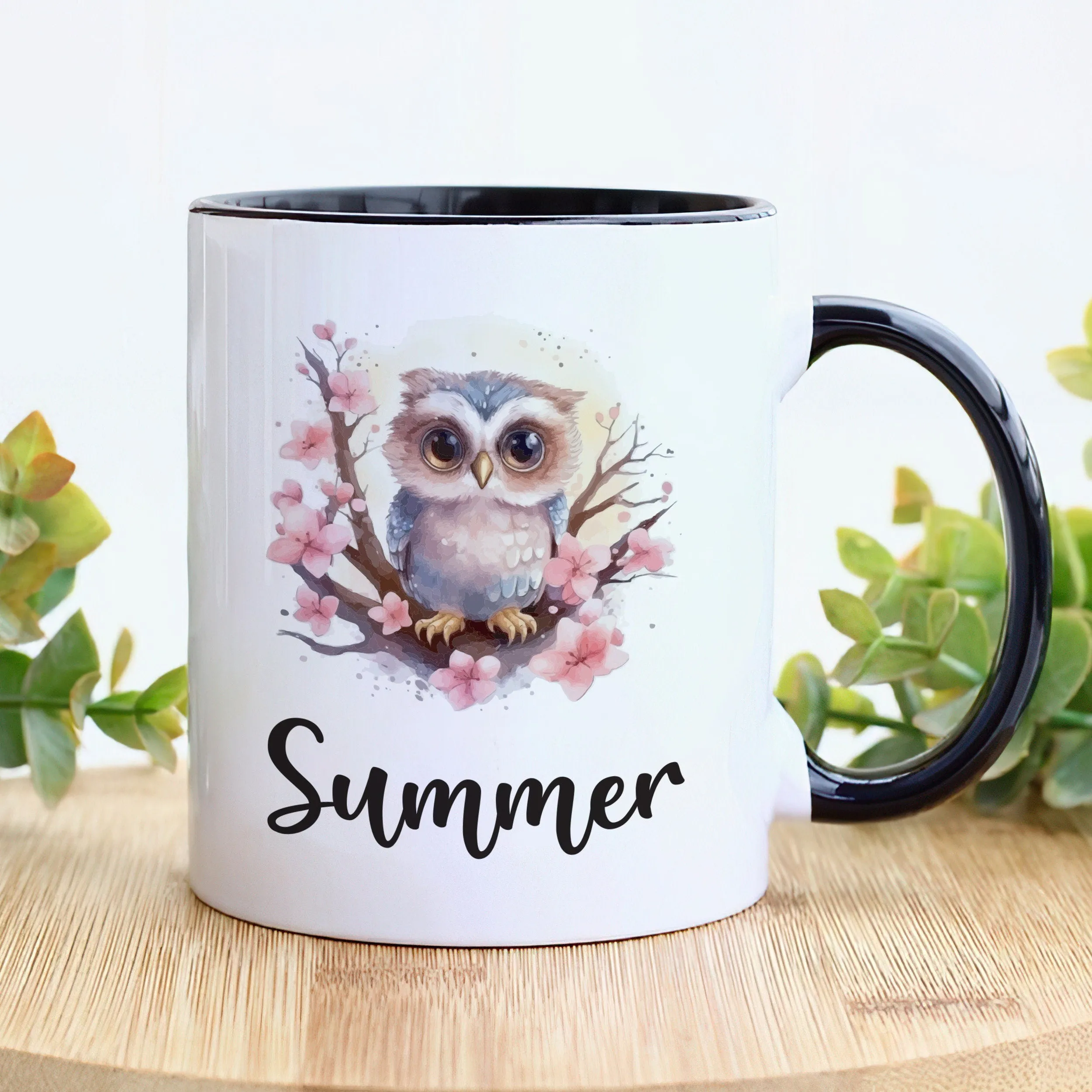 Personalized Owl Mug - Customizable Coffee Cup for Owl Lovers, Unique Handcrafted Gift Idea for Birthdays, Anniversaries, Special Occasions