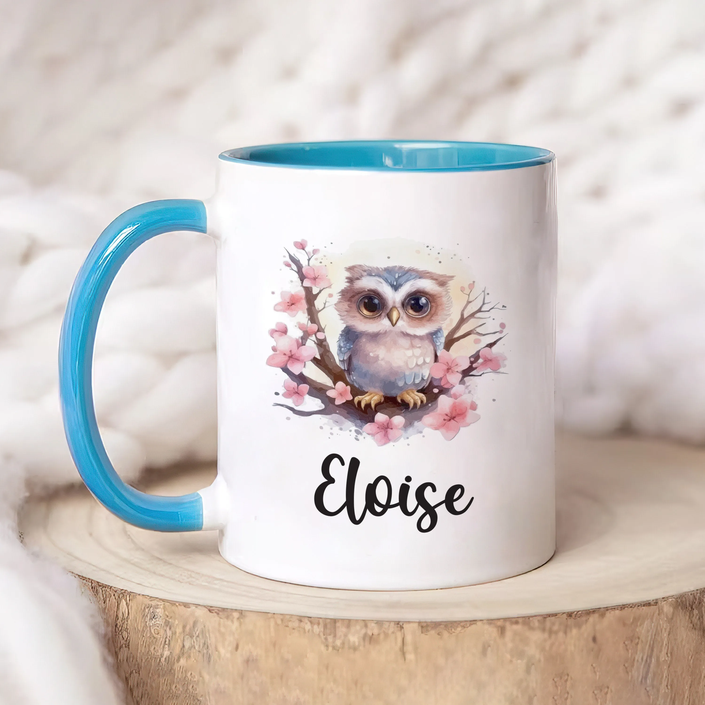 Personalized Owl Mug - Customizable Coffee Cup for Owl Lovers, Unique Handcrafted Gift Idea for Birthdays, Anniversaries, Special Occasions