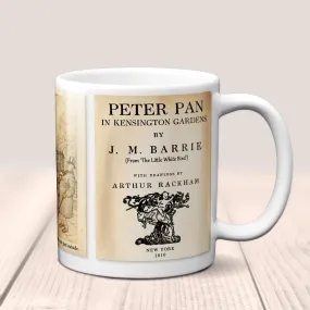 Peter Pan in Kensington Gardens by J. M. Barrie Mug. Coffee Mug with Peter Pan book Title and Book Pages, Bookish Gift, Literary Mug.