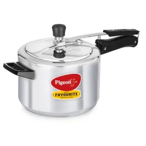 Pigeon by Stovekraft 5 Litre Favourite Aluminium Inner Lid Induction Base Pressure Cooker (Silver) BIS Certified