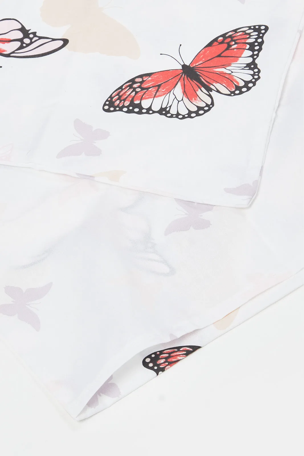 Pink Butterfly Printed Kids 2-Piece Comforter (Single Size)