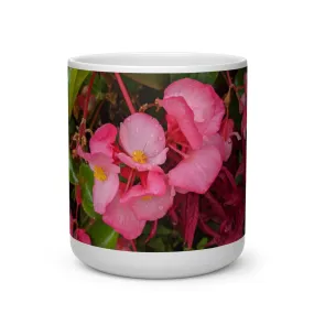 Pink Flowers Heart Shape Mug