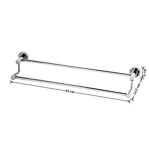 Plantex Stainless Steel Folding Towel Rack with Rod Bathroom Accessories (Silver)