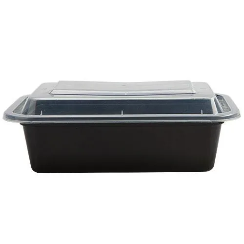 Premium Heavy Plastic, Microwaveable, Stackable 7"x5" 24oz Meal Prep Containers with Airtight Lid