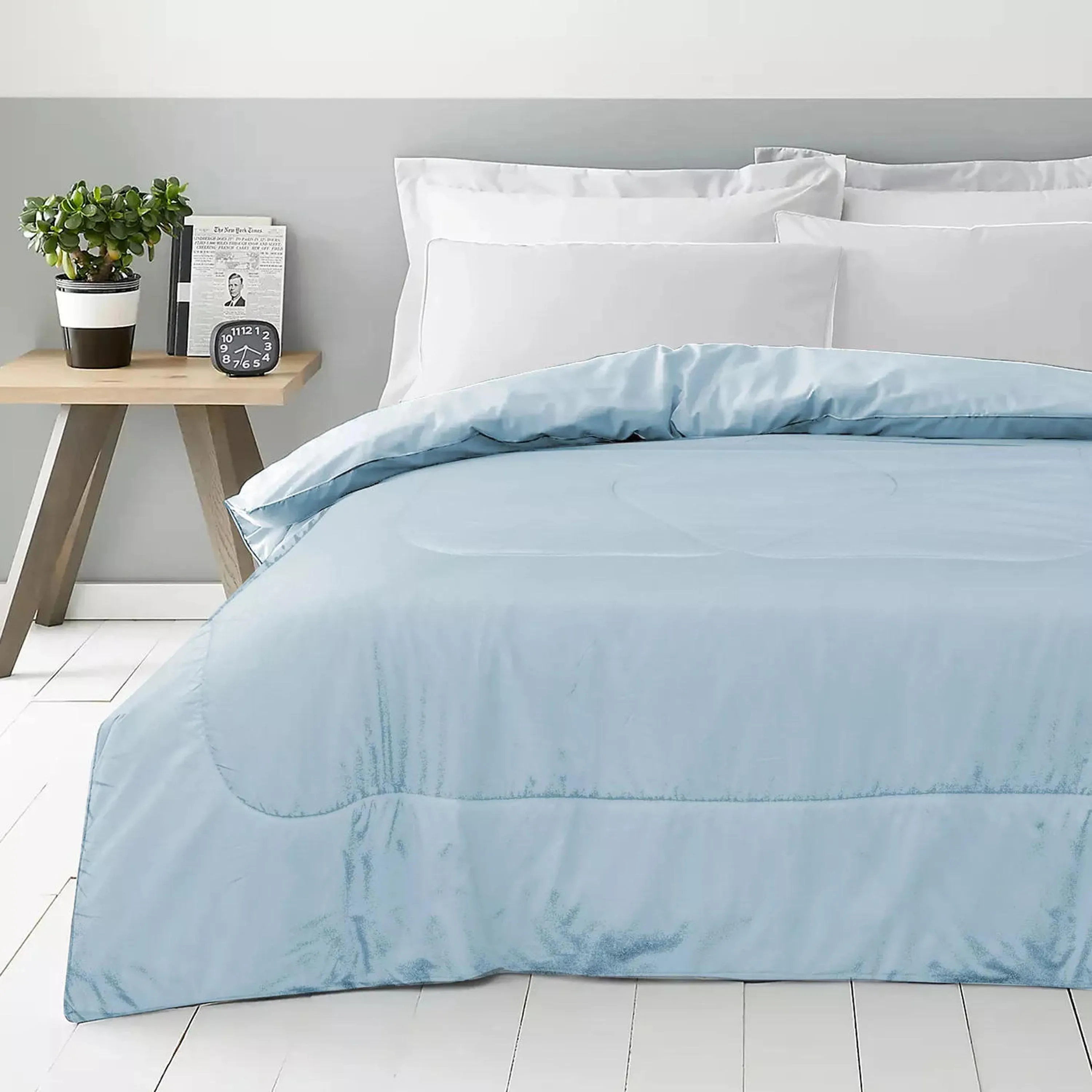 Premium Metallic Blue All Season High quality Super Soft Comforter 1 Piece