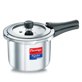 Prestige Popular Svachh Spillage Control Stainless Steel Outer Lid Pressure Cooker, 3 L (Silver)