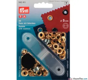 PRYM Eyelets - Gilt / Gold (No-Sew) 5mm - Pack of 40