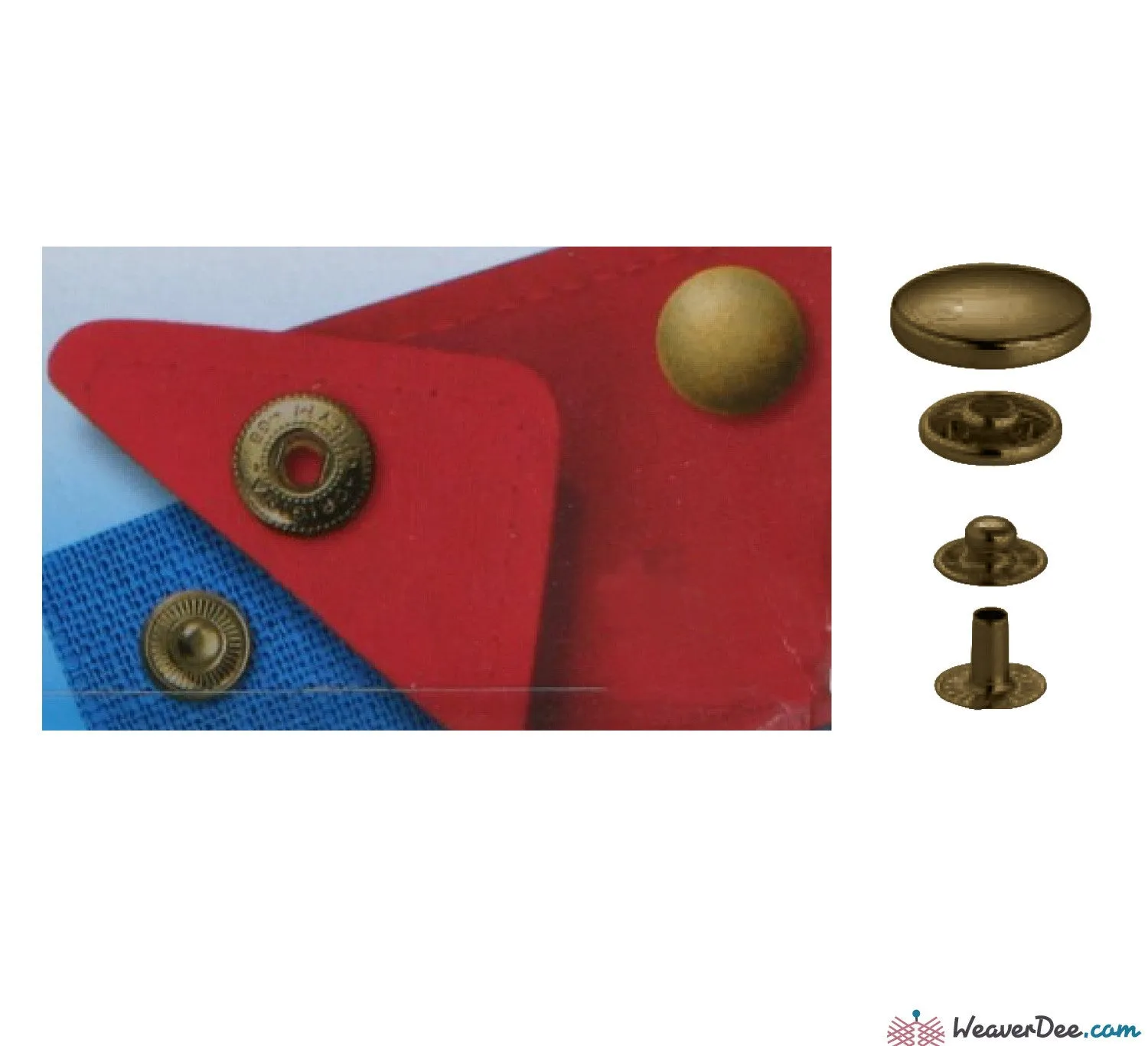 PRYM Press Studs (No-Sew) - Antique Brass 15mm