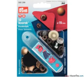 PRYM Press Studs (No-Sew) - Antique Brass 15mm