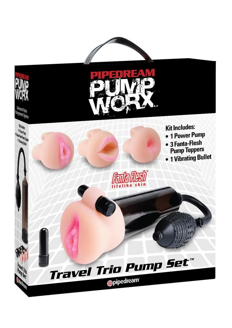 Pump Worx Travel Trio 9 Piece Penis Pump and Pleasure Sleeve