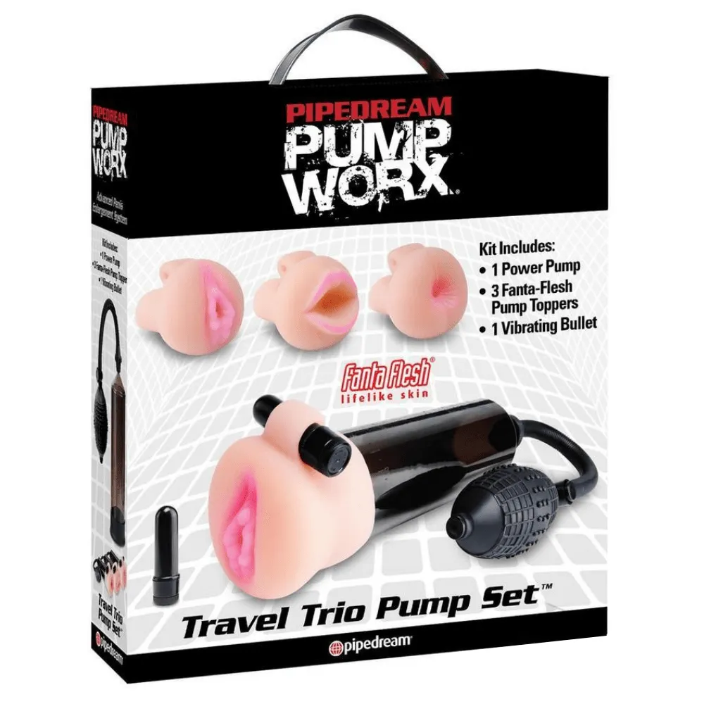 Pump Worx Travel Trio Set With Waterproof Bullet