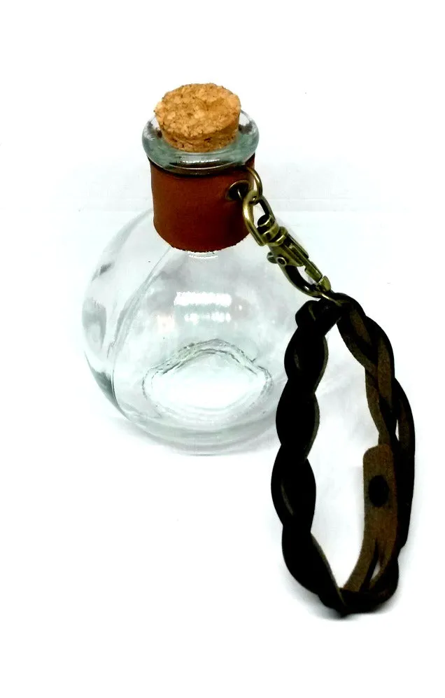 Quick Release Glass Potion Bottles With Leather Holders