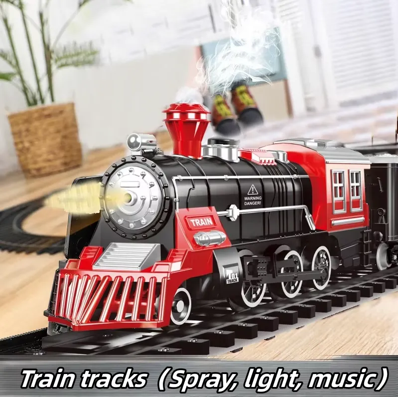 Rechargeable Metal Classic Train Track With Light & Spray