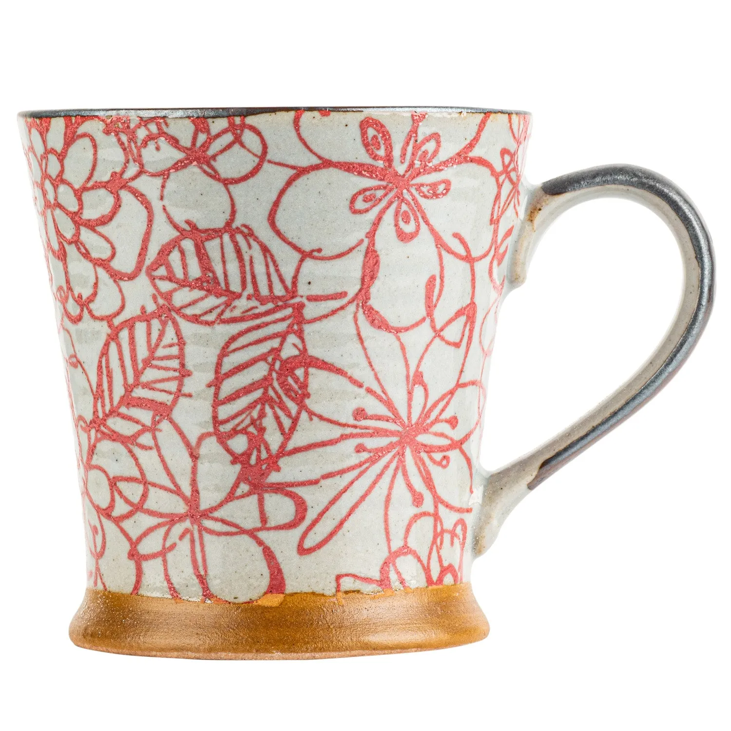 Red Flower Garden Japanese Mug