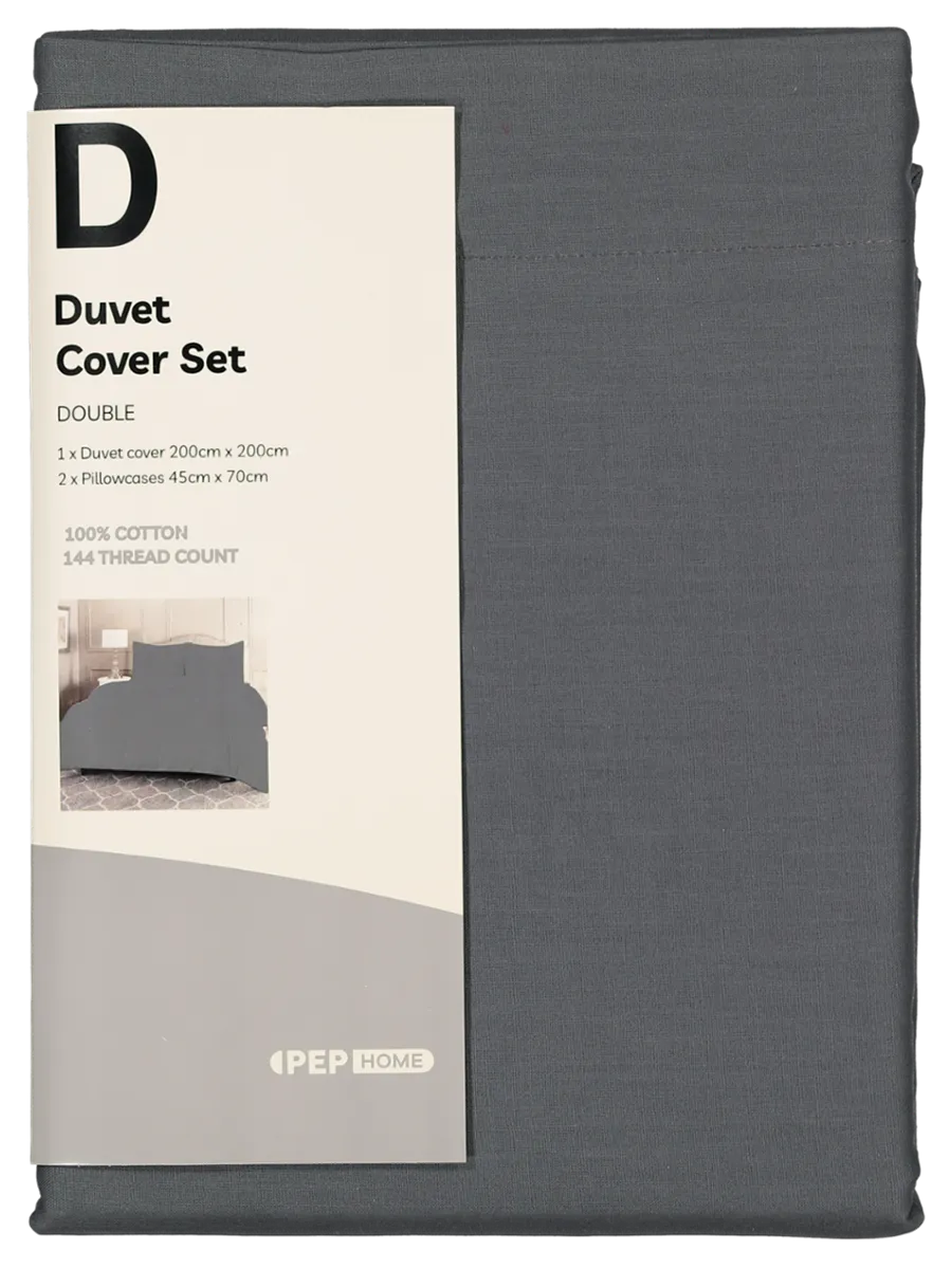 Sb Charcoal Cotton Duvet Cover