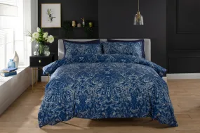 Secret Garden Navy 200 Thread Count Cotton Rich Bedlinen Duvet set