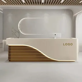 Slat Hub Reception Desk with LED