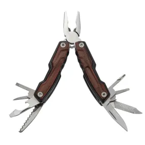 Small Multi Functional Tool Crimping Camping Folding Pocket Cutting Pliers With Wooden Handle