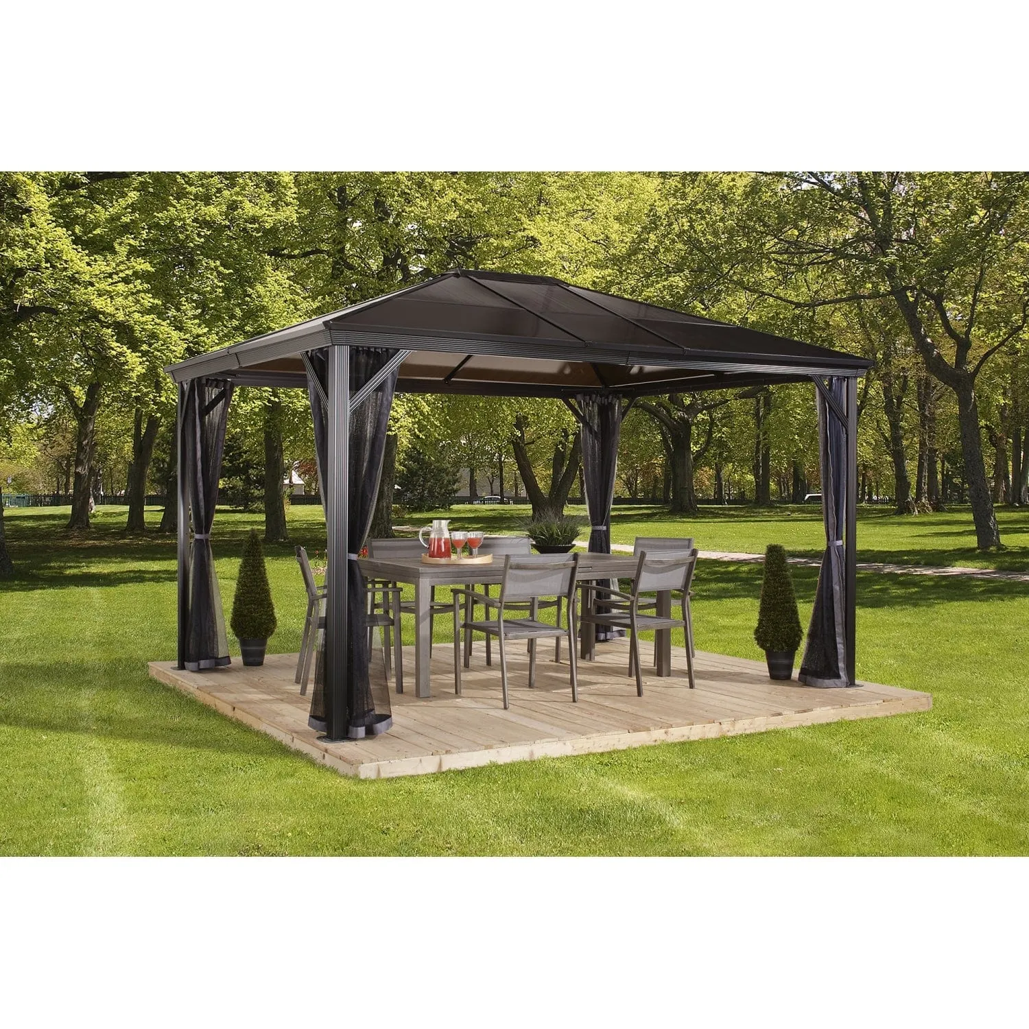 Sojag | Verona Hardtop Gazebo 10' x 14' PC 6mm Roof #77