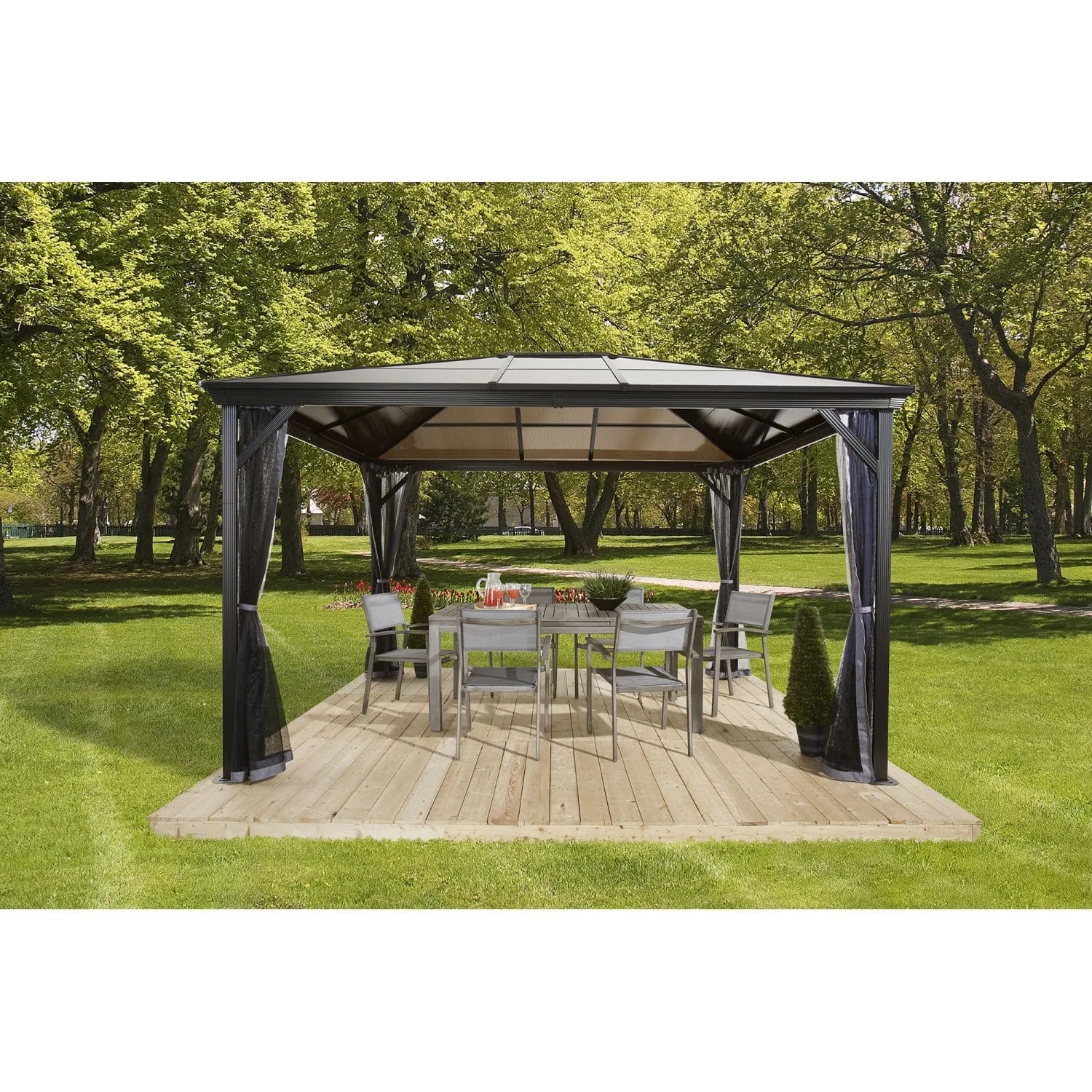 Sojag | Verona Hardtop Gazebo 10' x 14' PC 6mm Roof #77