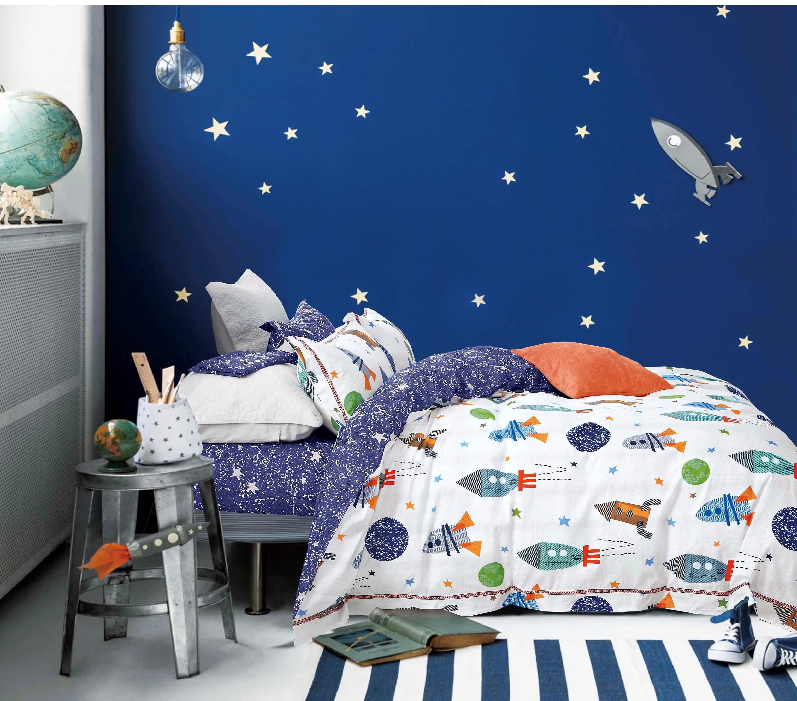 Space Odyssey Reversible Comforter Set for Kids