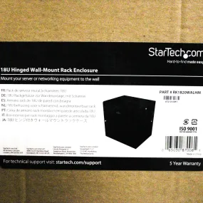 StarTech.com 18U 19" Hinged Wall-Mount Rack Enclosure RK1820WALHM