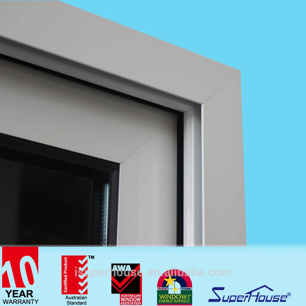 Superhouse AS2047 aluminium frame sliding glass window with mosquito net with high quality