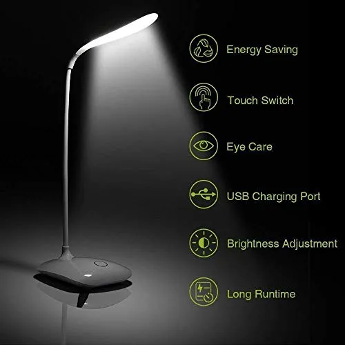 TFPW Rechargeable LED Touch On/Off Switch Desk Lamp Children Eye Protection Student Study Reading Dimmer Rechargeable Led Table Lamps USB Charging Touch Dimmer(Desk Lights for Study)//