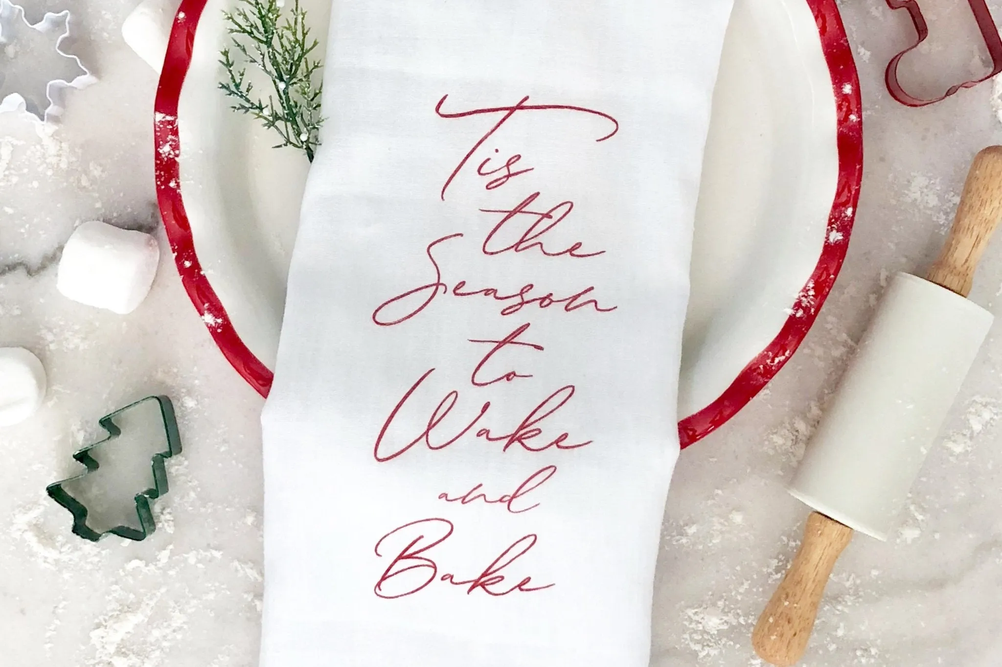 Tis the Season to Wake and Bake Tea Towel