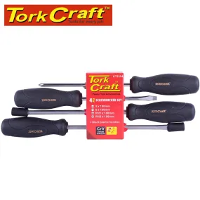 TORK CRAFT 4PC SCREWDRIVER SET BLACK HANDLE KT2554