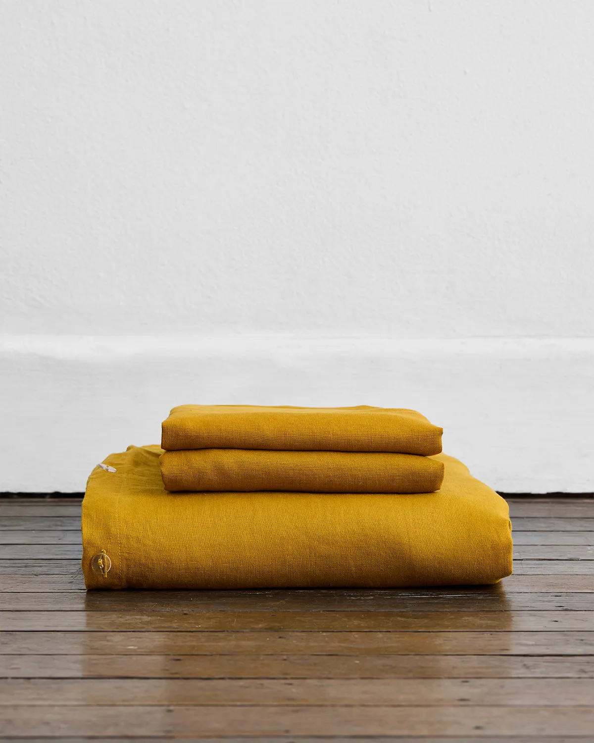 Turmeric 100% French Flax Linen Duvet Cover Set