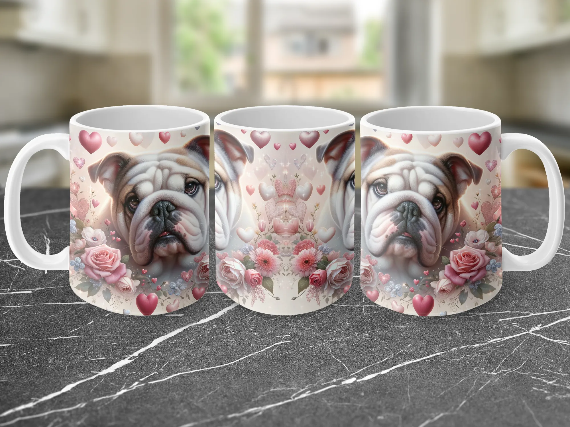 Valentine's Day English Bulldog Mug, English Bulldog Gifts, Valentines Day Gifts for Her, I Love My Bulldog Mug, Personalized Dog Mug