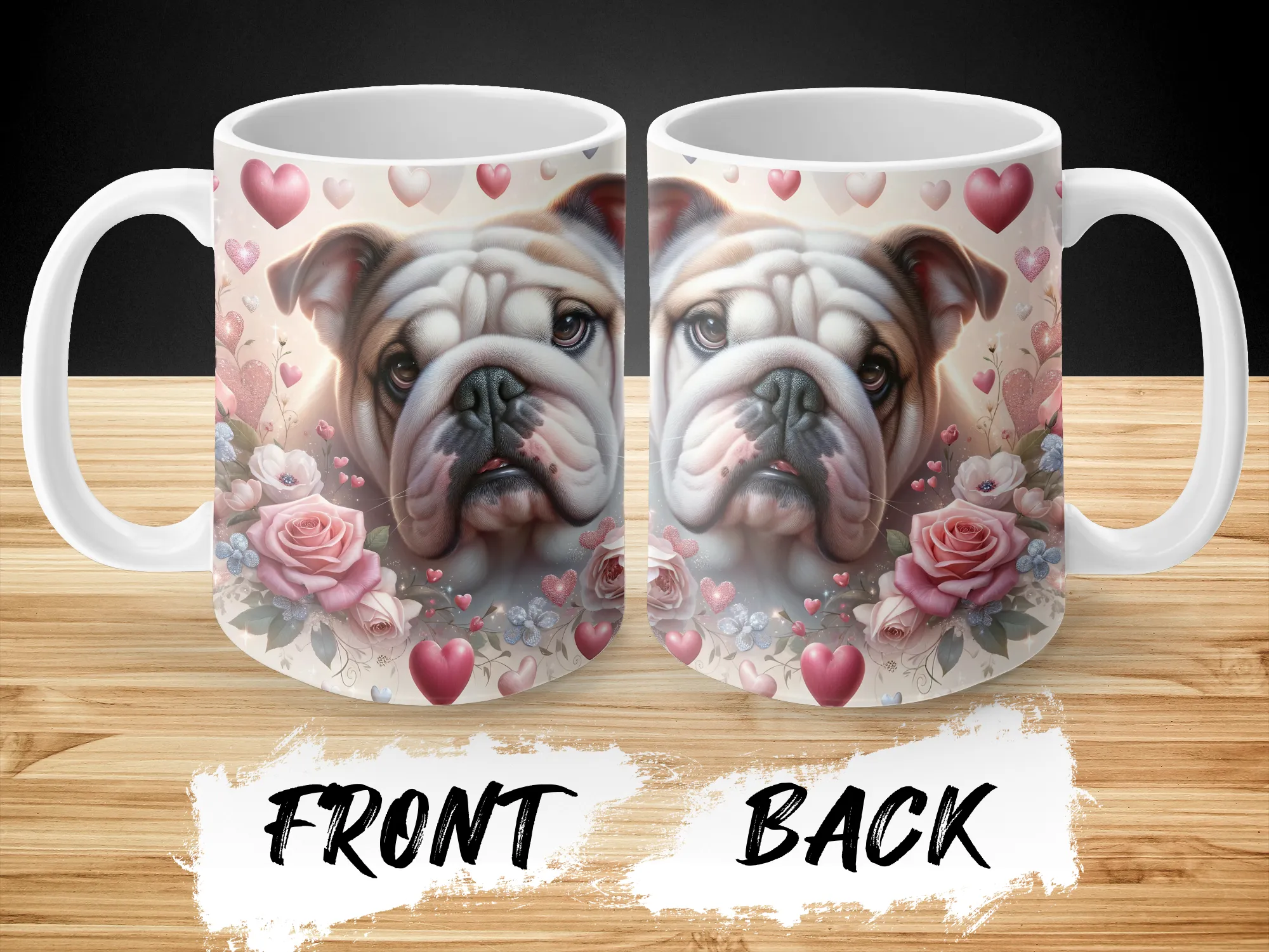 Valentine's Day English Bulldog Mug, English Bulldog Gifts, Valentines Day Gifts for Her, I Love My Bulldog Mug, Personalized Dog Mug