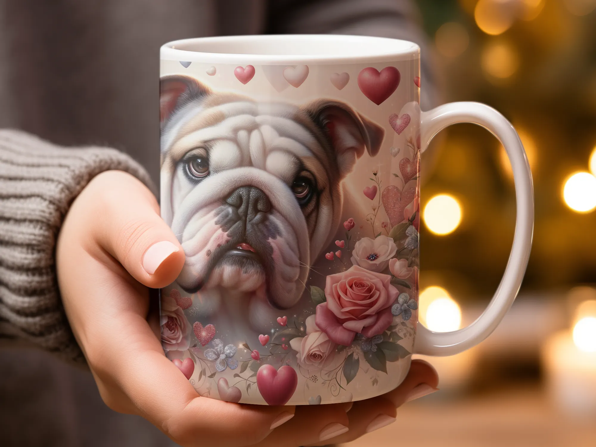 Valentine's Day English Bulldog Mug, English Bulldog Gifts, Valentines Day Gifts for Her, I Love My Bulldog Mug, Personalized Dog Mug