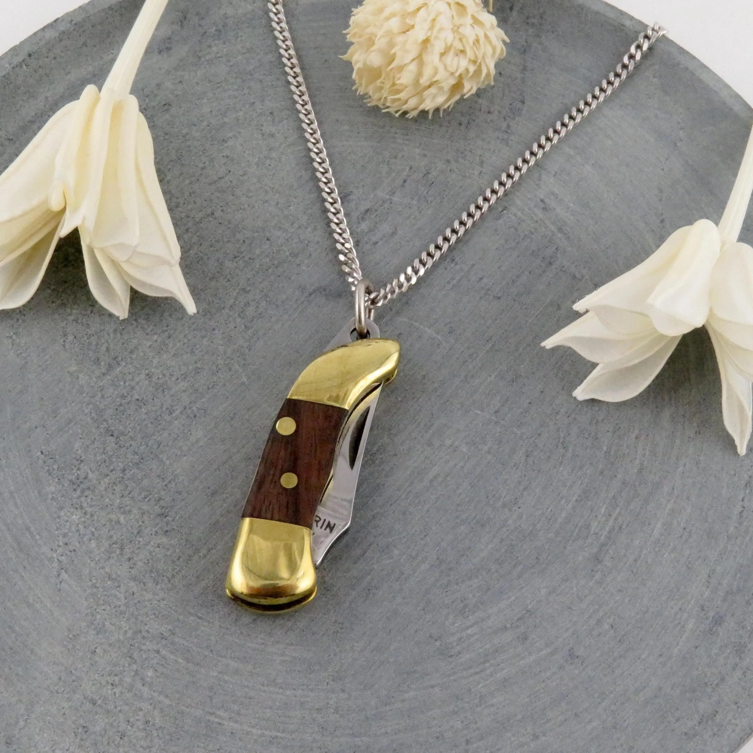 Walnut Wood Medium Knife Necklace