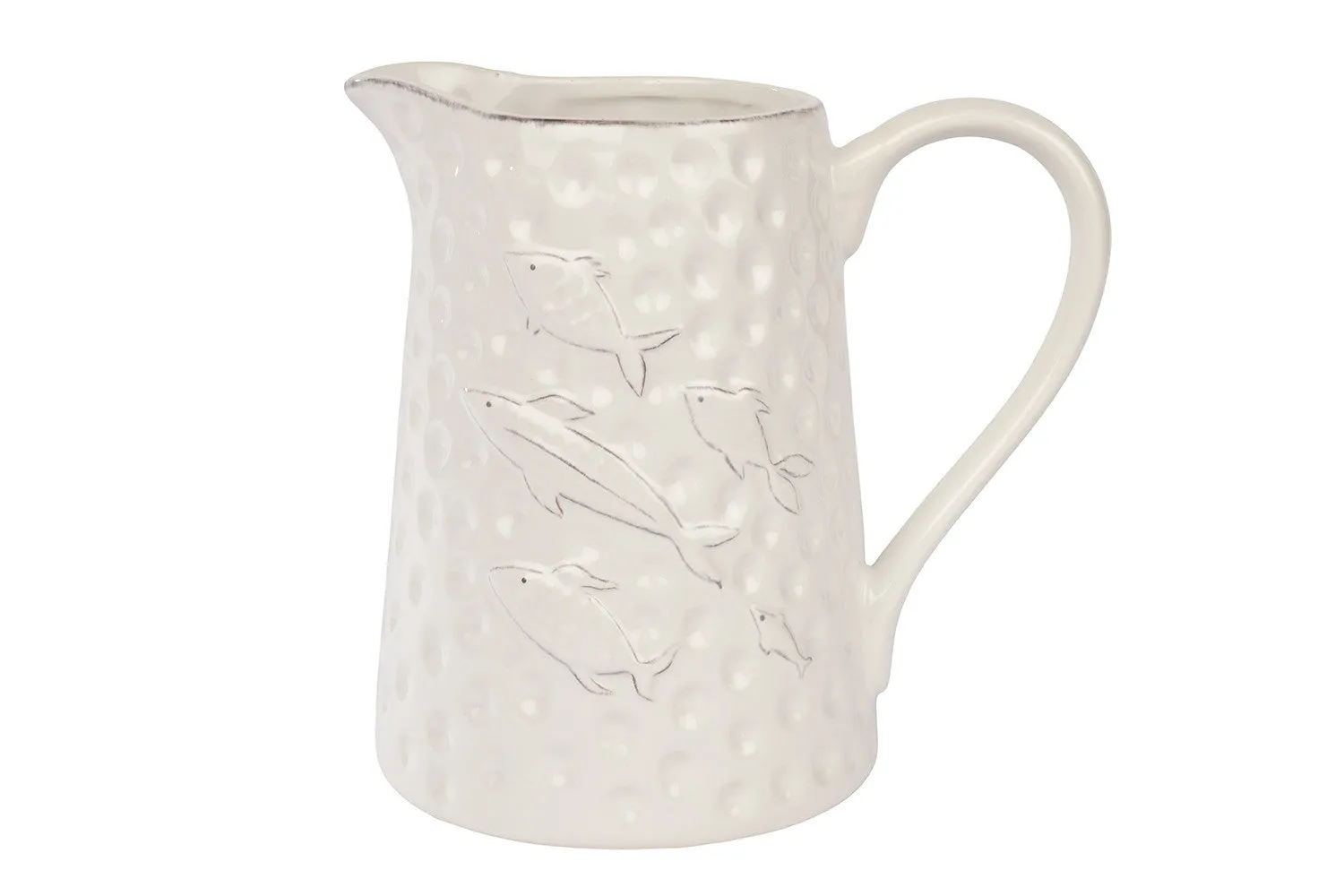 White Ceramic Fish Flower Jug