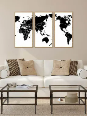 World Map Cloth Art 3pcs