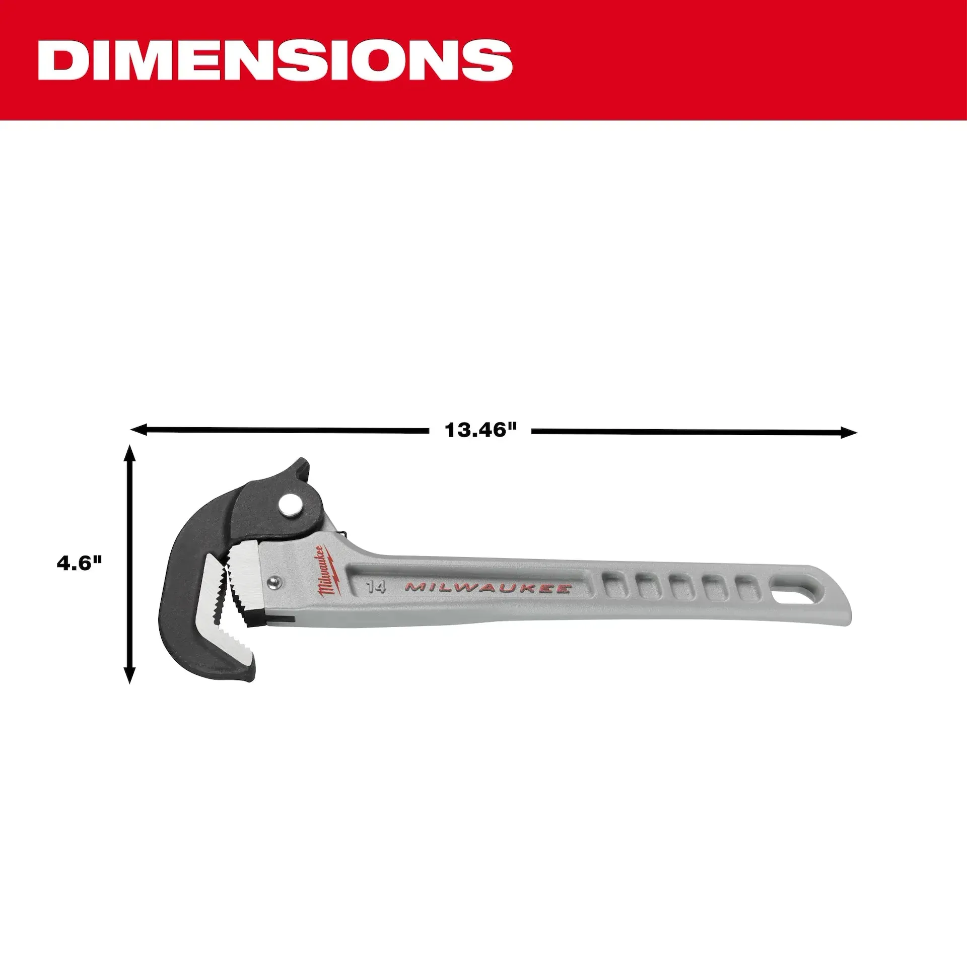 Wrench - Milwaukee Aluminum Self-Adjusting Pipe Wrenches, 48-22-7414 / 48-22-7418